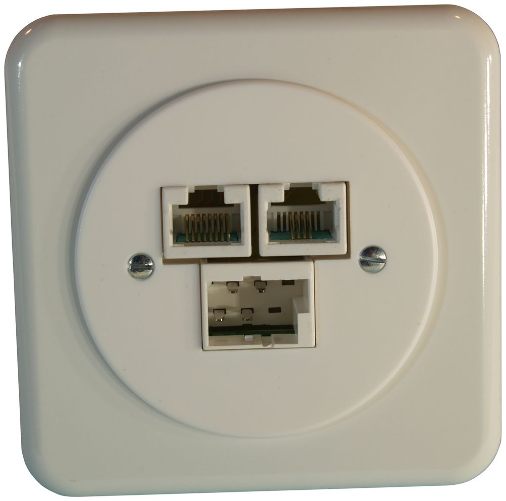 UP-Anschlussdose SOHO T+T/2×RJ45/u weiss ITplus