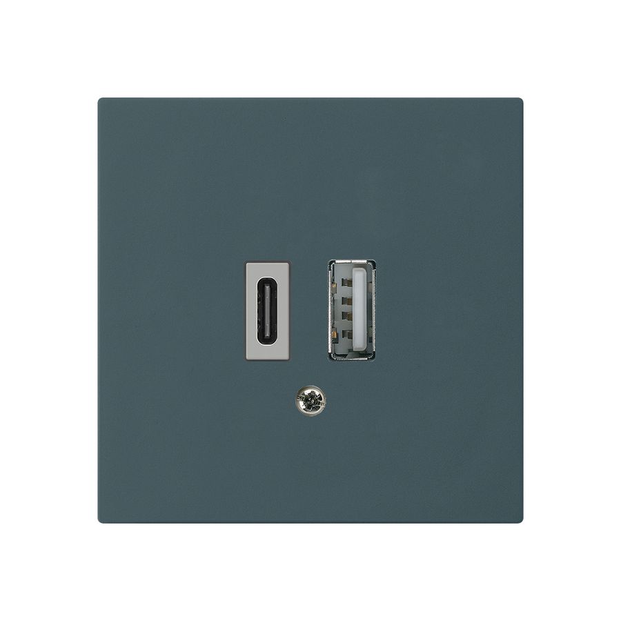 USB-Ladesteckdose kallysto 18W PD 1×Typ A 1×Typ C anthrazit