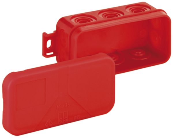 Boîte dérivation AP Mini 25 89×43×37mm, rouge