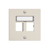 Montageset EDIZIOdue Geradeauslass, für 2×RJ45 freenet, crema