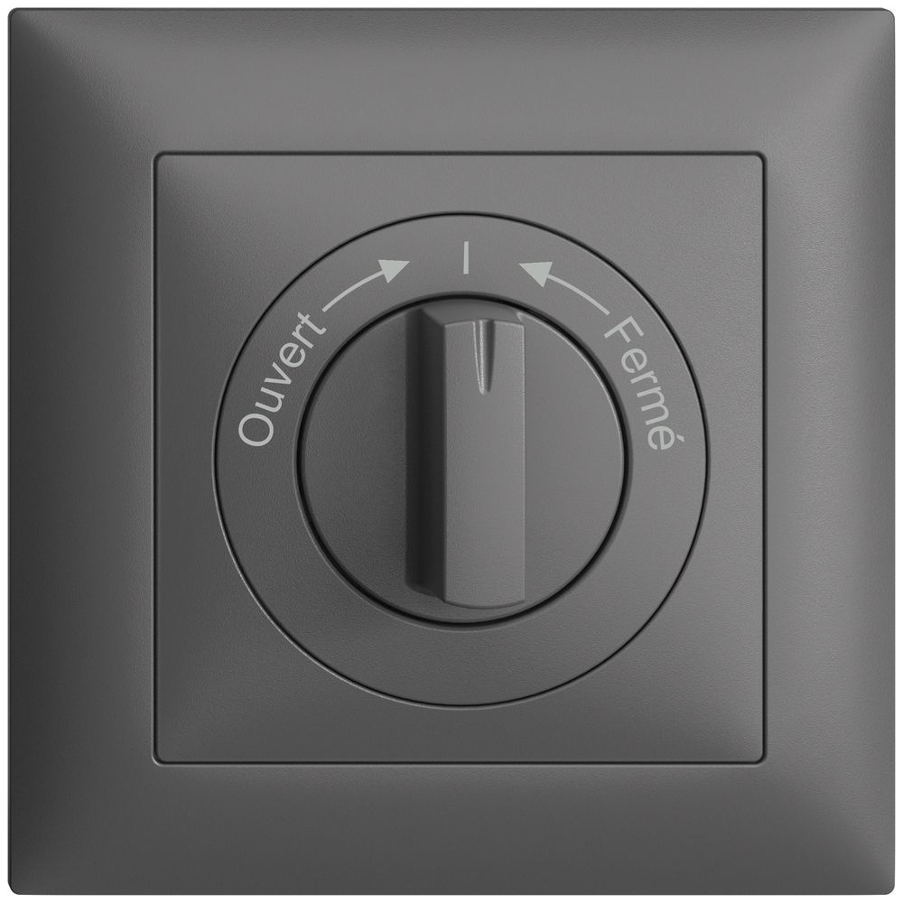 Frontset EDIZIOdue Ouvert->I<-Fermé dunkelgrau 88×88mm für Schwenktaster