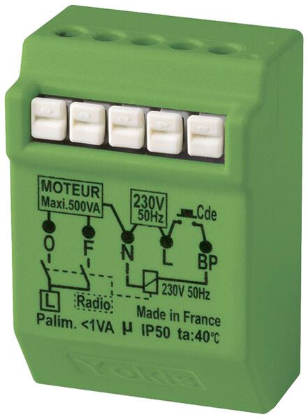 Actionneur de volets RF INC Yokis 500VA 2.4GHz prestation élevé