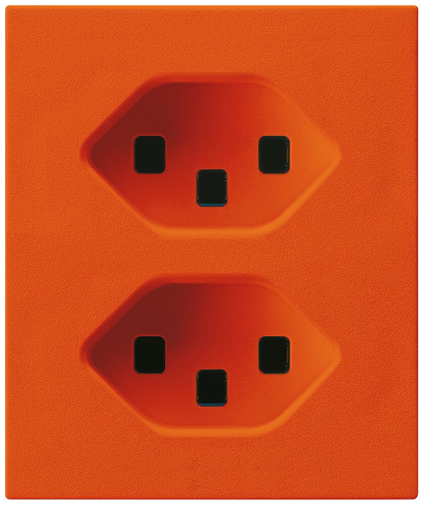 FLF-Steckdose Hager 2×Typ 23 D orange