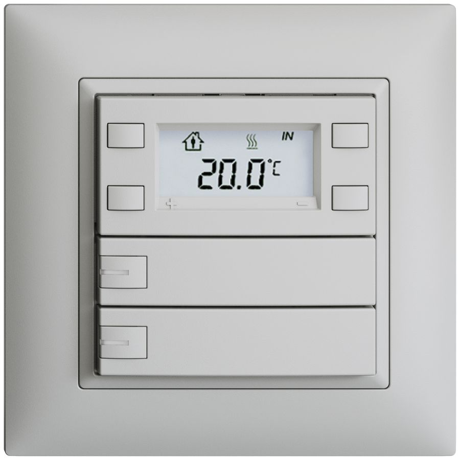 UP-RTH-Taster KNX 2-fach EDIZIOdue FMI hellgrau, mit LED RGB