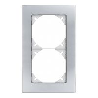 Cadre de rec.EDIZIOdue prestige 2×1 acier chromé poli