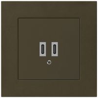 UP-USB-Ladesteckdose Hager kallysto.pro C-C 20W 5V 94×94mm braun