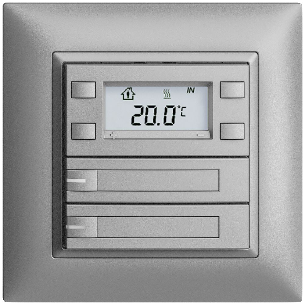 Poussoir RTH ENC KNX 2× EDIZIOdue FMI silver, avec pap.+LED RGB