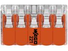 Verbindungsklemme WAGO 221 10×0.2…4mm² Hebel 32A 450V orange transparent