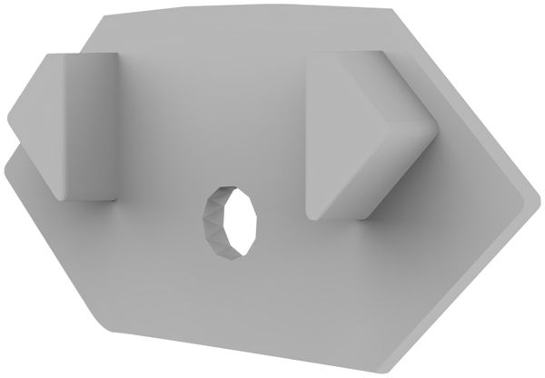 Endkappe DOTLUX für Trockenbau-Eckprofil 5295, grau, für Kabel