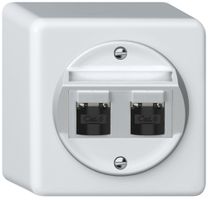 Scatola di raccordo AP origin 2×RJ45 8(8) cat.6 obliquo schermate 88×88×54mm bi