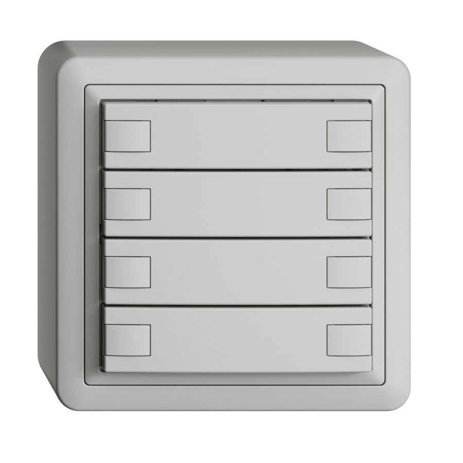 Poussoir KNX RGB AP EDUE, 250mW, s.LED, 4×poussoir, comm.2×touches, grc