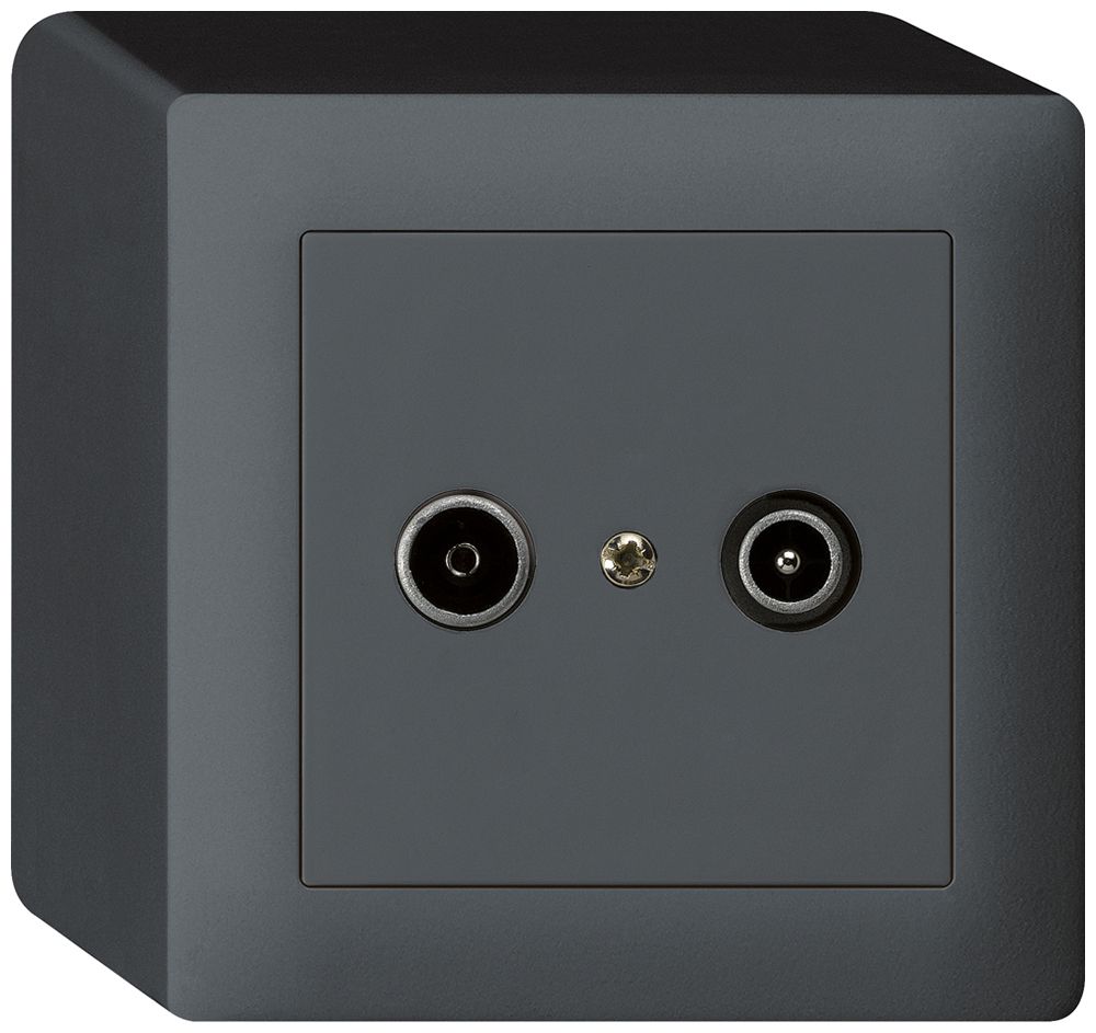 AP-Antennendose kallysto R/TV 14dB Durchgangsdose anthrazit