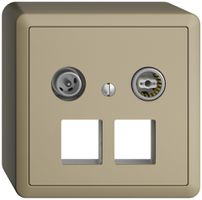 AP-Multimediadose 11dB Edue Enddose/Durchgangsdose f.2×RJ45 Keystone m.Kappe, sa