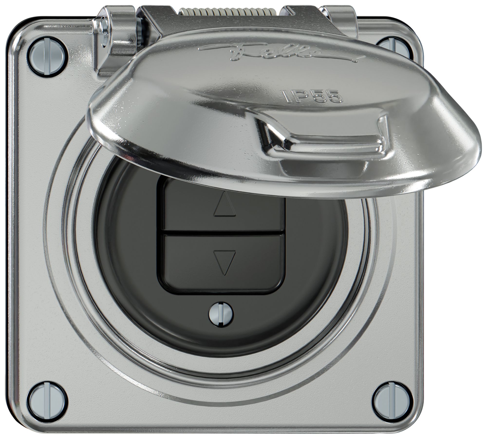 Storentaster ELEMENT 1P 2 Tasten mit Deckel aluminium