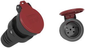 Kupplungssteckdose Typ 15 Ferratec 3L+N+PE 10A 400V gerade Gummi IP55 sz-rt
