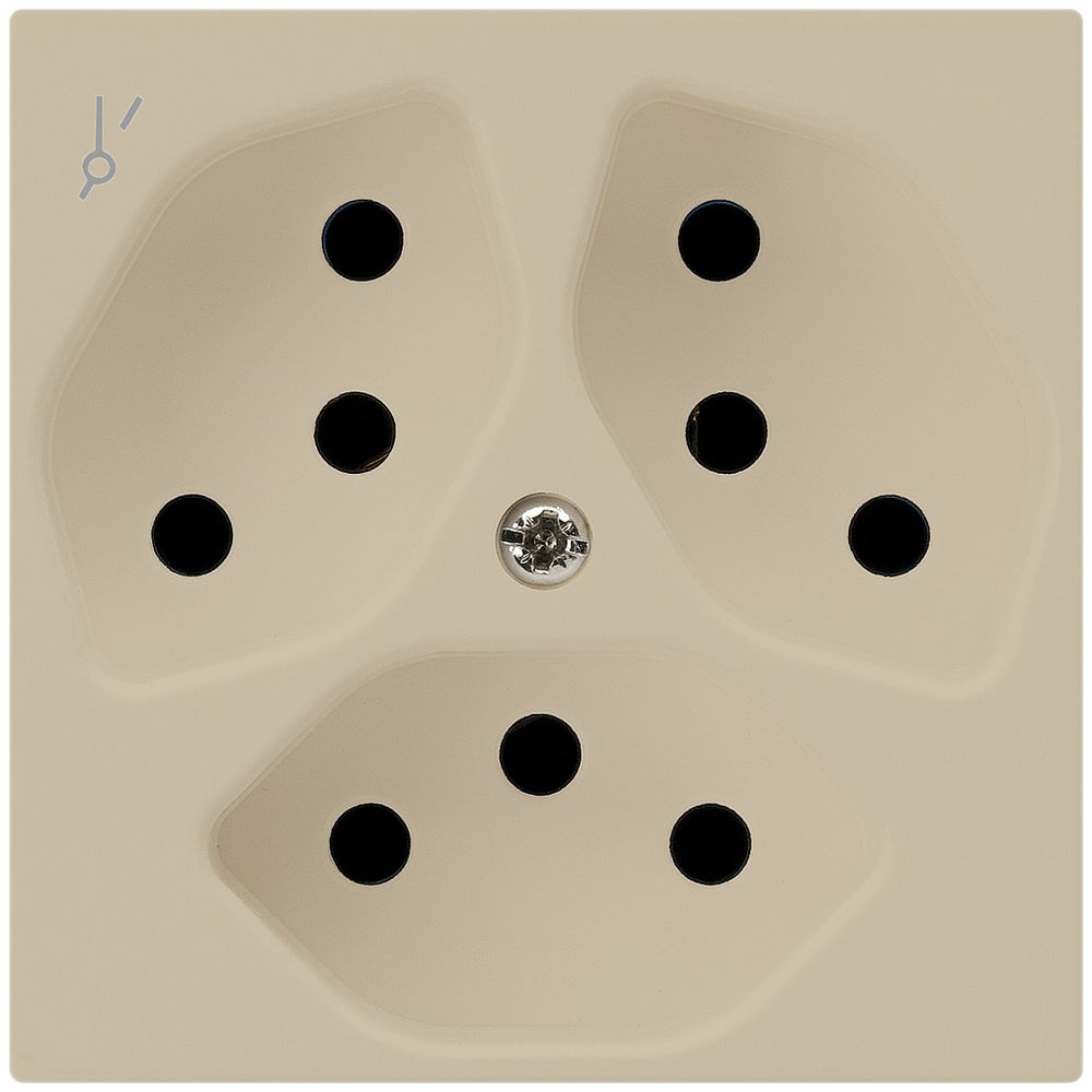 Steckdose kallysto 3×T13/1 beige mit Kinderschutz