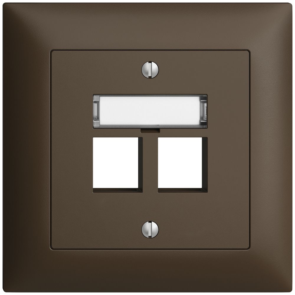 Kit montaggio ENC EDIZIOdue FMI, uscita dritta, per 2×Keystone, coffee