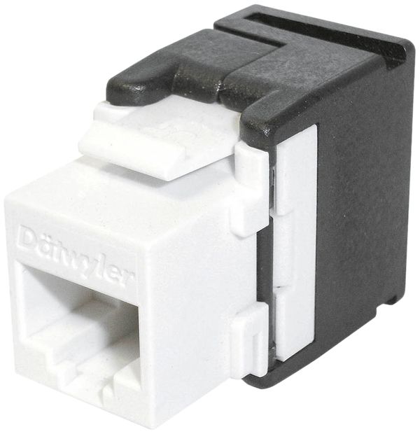 RJ45-Modul Dätwyler KU-T 1/8 U Kat.6 weiss werkzeuglos