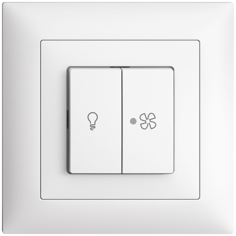 UP-Schalter für Licht+Ventilation EDIZIOdue weiss, KS, LED gelb