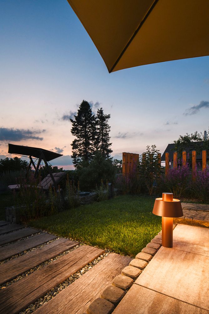 Borne lumineuse SLV PHOTONI 45 E27 1×0…13W IP55 plaque de base 250×450mm rouille