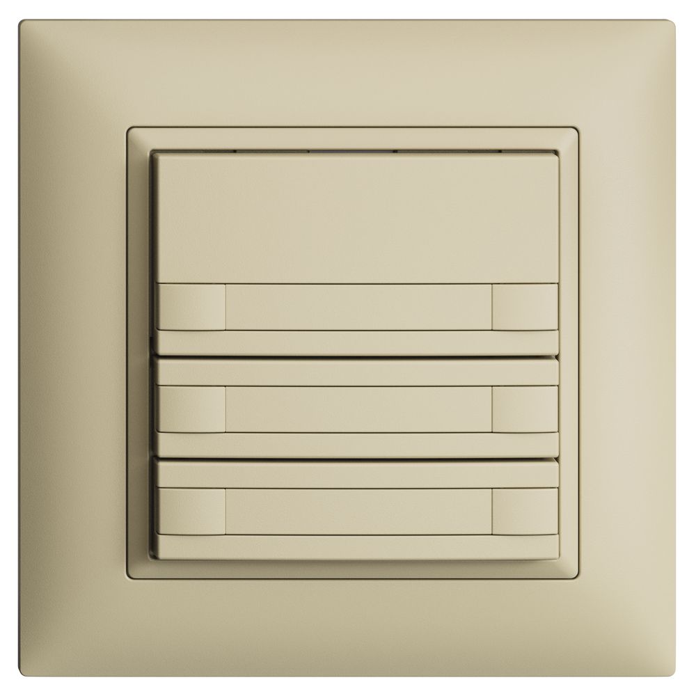 UP-KNX-Taster RGB EDUE FMI, 250mW, o.LED, m.Papier, 3×Taste, 2×Tastenb., van