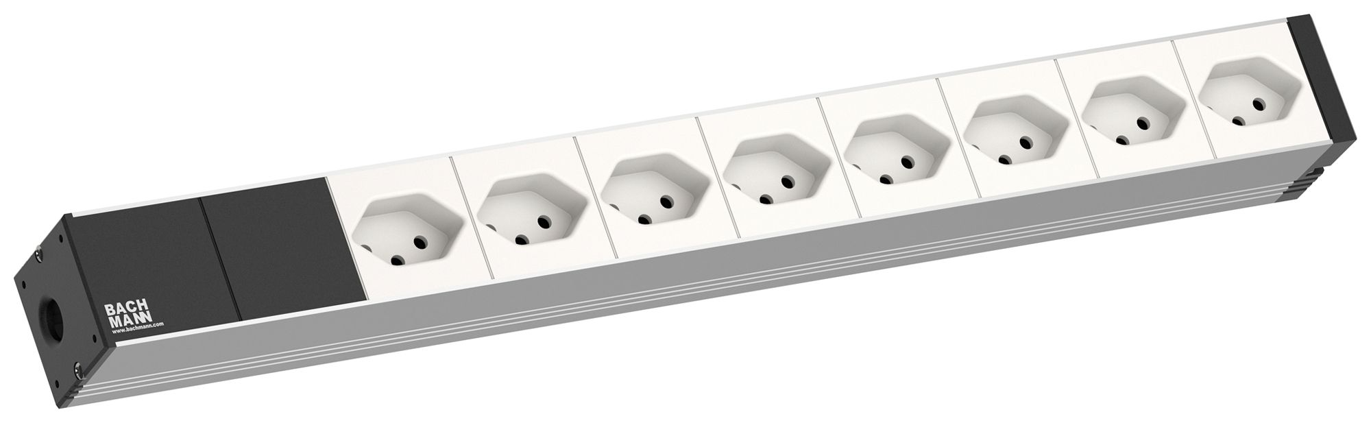 Steckdosenleiste 19" BACHMANN 8×T13 3m 1HE weiss