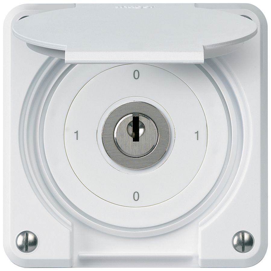 Interrupteur à clé ENC robusto IP55 avec clapet S0/3P blanc