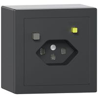 Prise FI AP SIDUS T23 30mA, shutter, anthracite