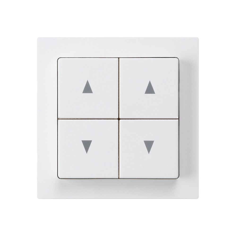 Frontset kallysto 60×60 mm weiss für Storenschalter/taster 4-fach