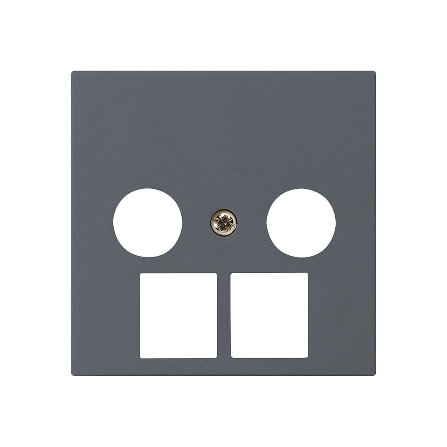 Frontplatte kallysto 2×koaxial/2×RJ45 anthrazit