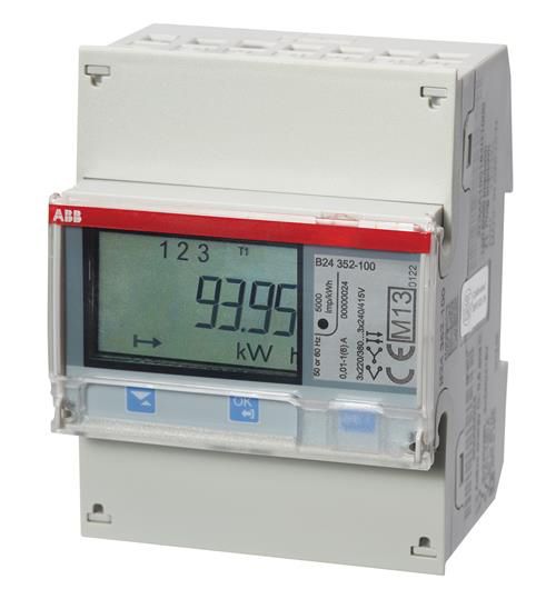 Compteur d'énergie AMD ABB iBus B24 352-100, 3×6A Silber 2DI/2DO, RS-485