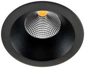 Downlight LED SG Junistar Soft 9W 740lm 927 IP20/IP54 42° REG Ø94mm nero
