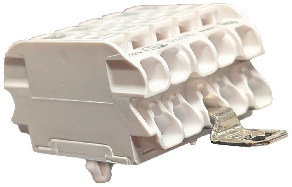Borne de connexion 5P 0.5…2.5mm² étrier de mise à terre bc