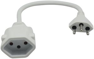 Verlängerungskabel Stecker T12/Kupplung T13, 200mm, Kinderschutz, weiss