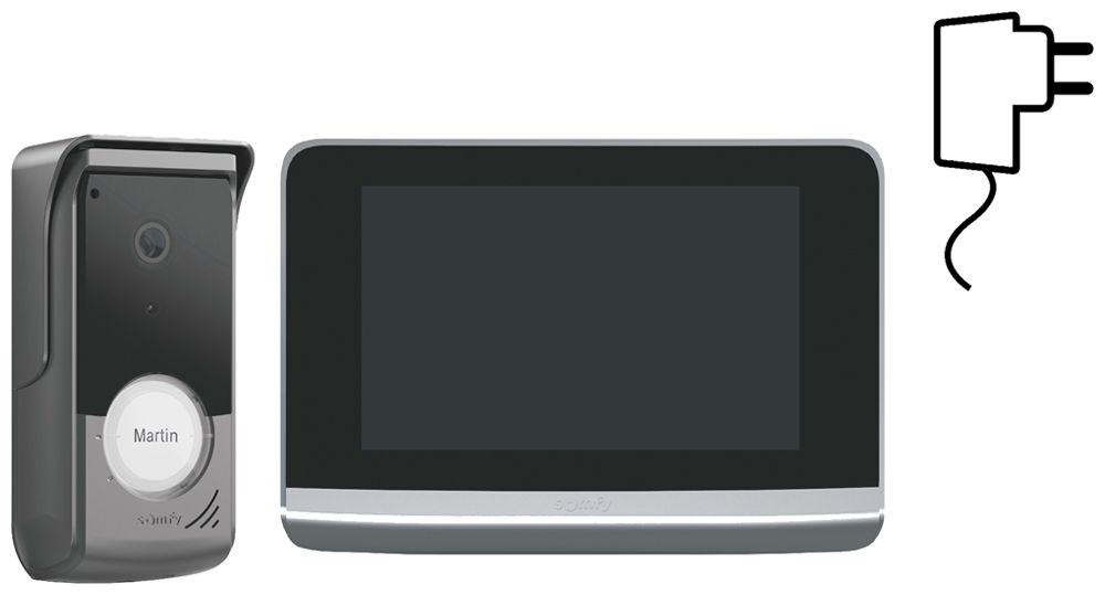 Kit interphone portier vidéo Somfy V500 PRO io Connect, alimentation enfichable