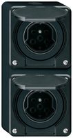 AP-Kombination Hager robusto I-I vertikal Typ 15+Typ 15, schwarz