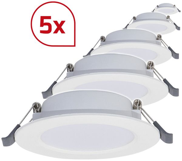 Downlight LED DOTLUX CIRCLEflat 4W 240lm 3000K bianco set di 5