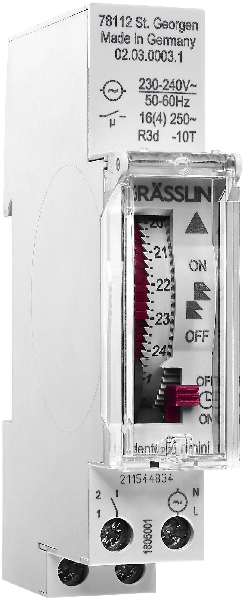 REG-Schaltuhr talento 211 mini, On-Off-Uhr, plombierbar