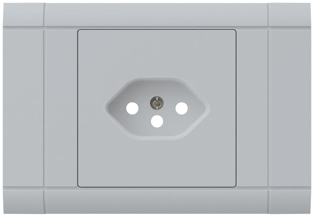 EB-Frontset kallysto für Einbausteckdose 1×Typ 13 Abdeckrahmen steckbar hellgrau