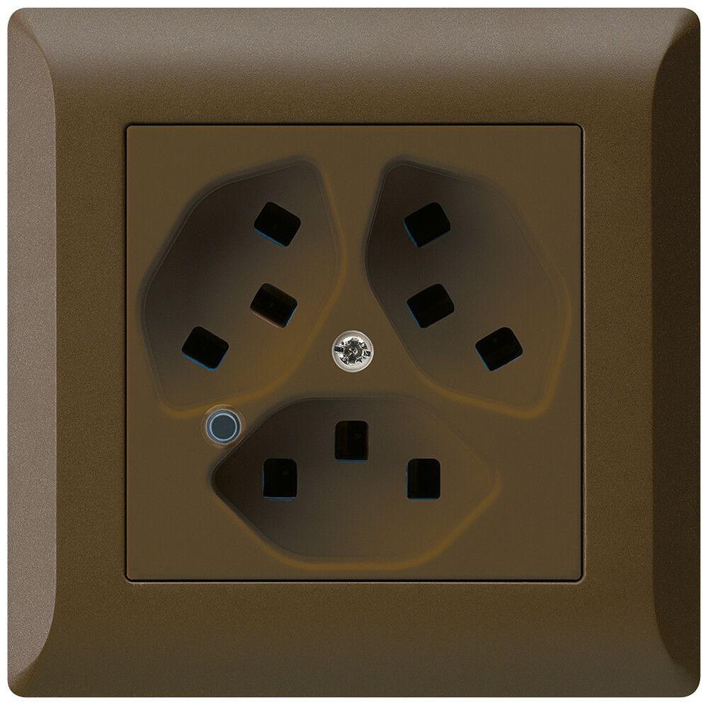 Presa INC Hager kallysto.line 3×T23 illuminato C marrone
