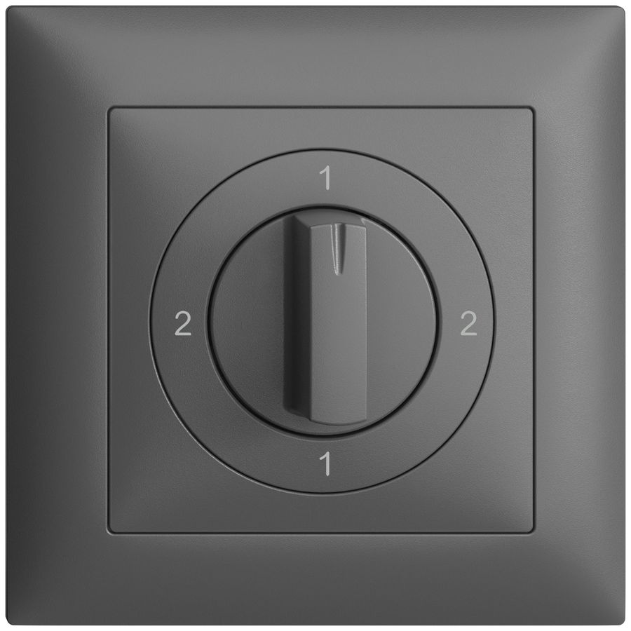 Frontset EDIZIOdue 2-1-2-1 dunkelgrau 88×88mm für Drehschalter