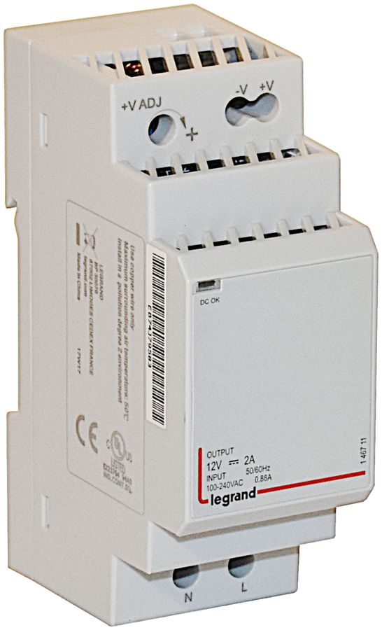 REG-Netzgerät Legrand, stabilisiert 12VDC 24W 2A