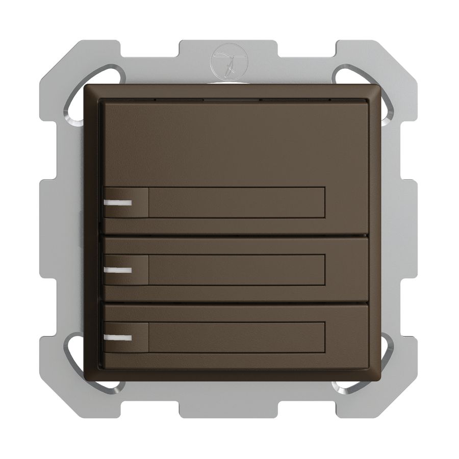 UP-KNX-Taster RGB EDUE, 250mW, m.RGB-LED, m.Papier., 3×Taste, 1×Tastenb., cof