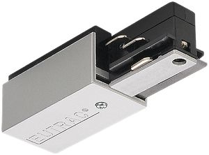 Einspeiser SLV für AP-Stromschiene EUTRAC, Erde links silbergrau