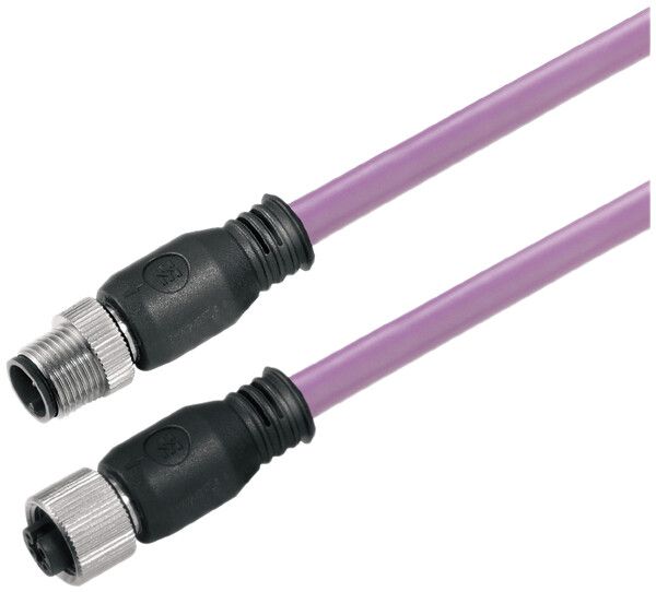 Cavo Weidmüller M12/M12 10m spina/presa dritta schermata PUR viola