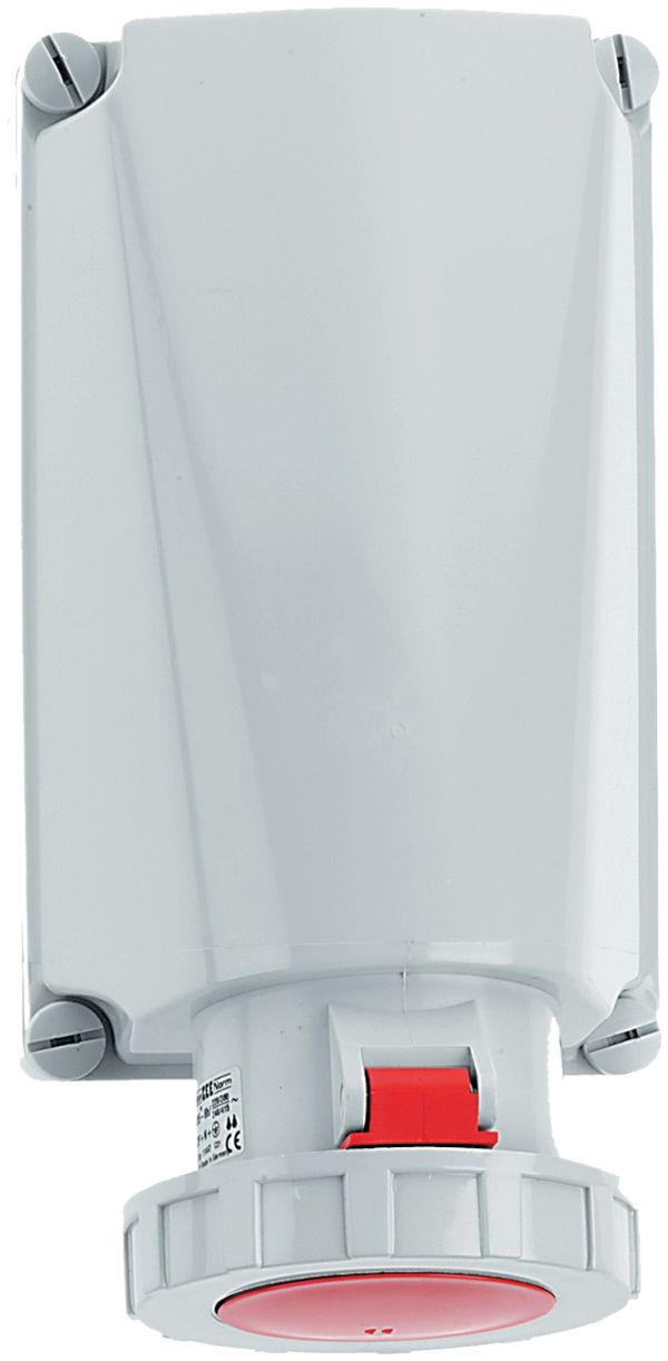 AP-Steckdose CEE Bals 5P 125A 400V 6h rot IP67 vernickelt Quick C.