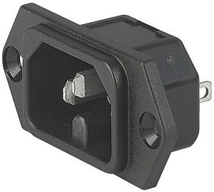 EB-Gerätestecker 3P T123 C16 eckig horizontal schwarz