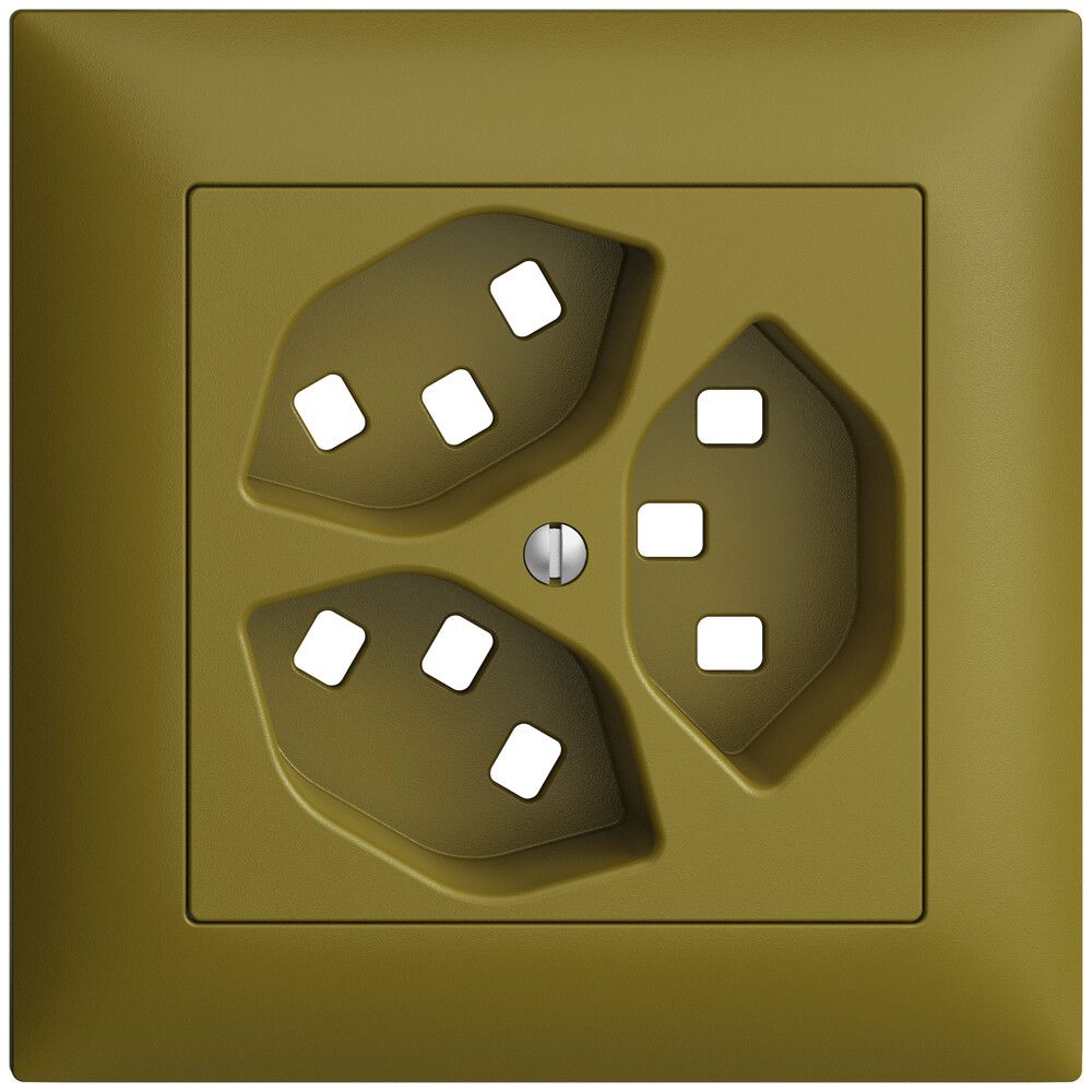 UP-Frontset EDIZIOdue olive 88×88mm 3×T23