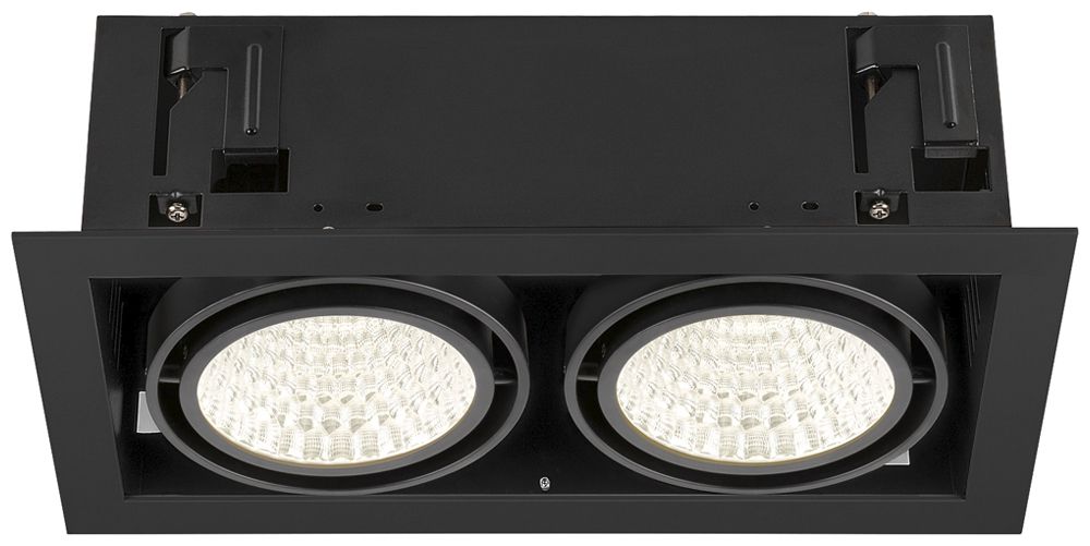 Downlight LED SLV KADUX 2×27W 3400lm 940 30° DALI 370×195mm noir