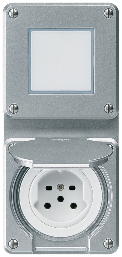 Combi ENC 2×1 HA robusto sch3/type 15 a.bornes enfichables a.couvercle aluminium